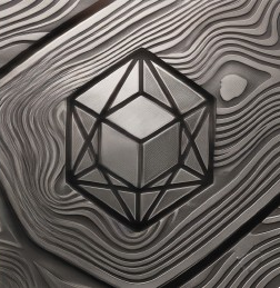 Geometric polygon damascus steel pattern
