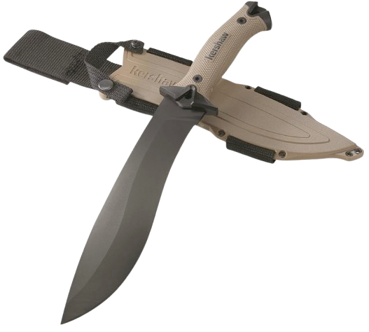 Tan Machete, Fixed Blade Knife, 10-in
